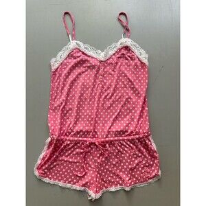 NWT Victoria’s Secret Pink Polka Dot Romper Sleepwear Pajamas - Size Medium
